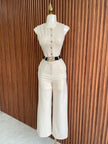 Jumpsuit Ivory con Cinturón