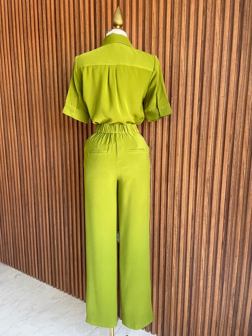 Conjunto Blusa y Pantalón Verde Limón