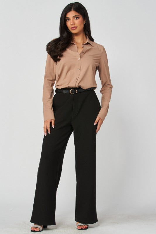 Blusa Básica Stretch Beige