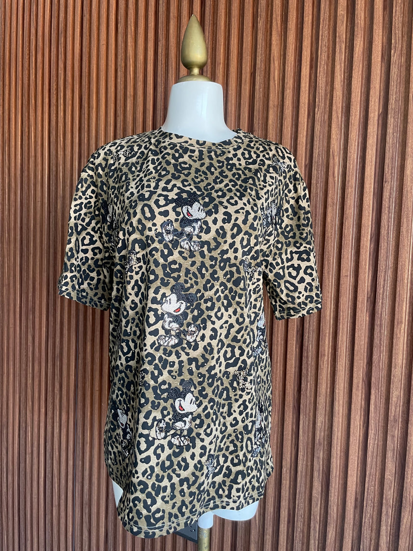 Playera Animal Print Pedrería