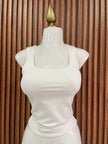 Top Básico Escote Cuadrado Ivory