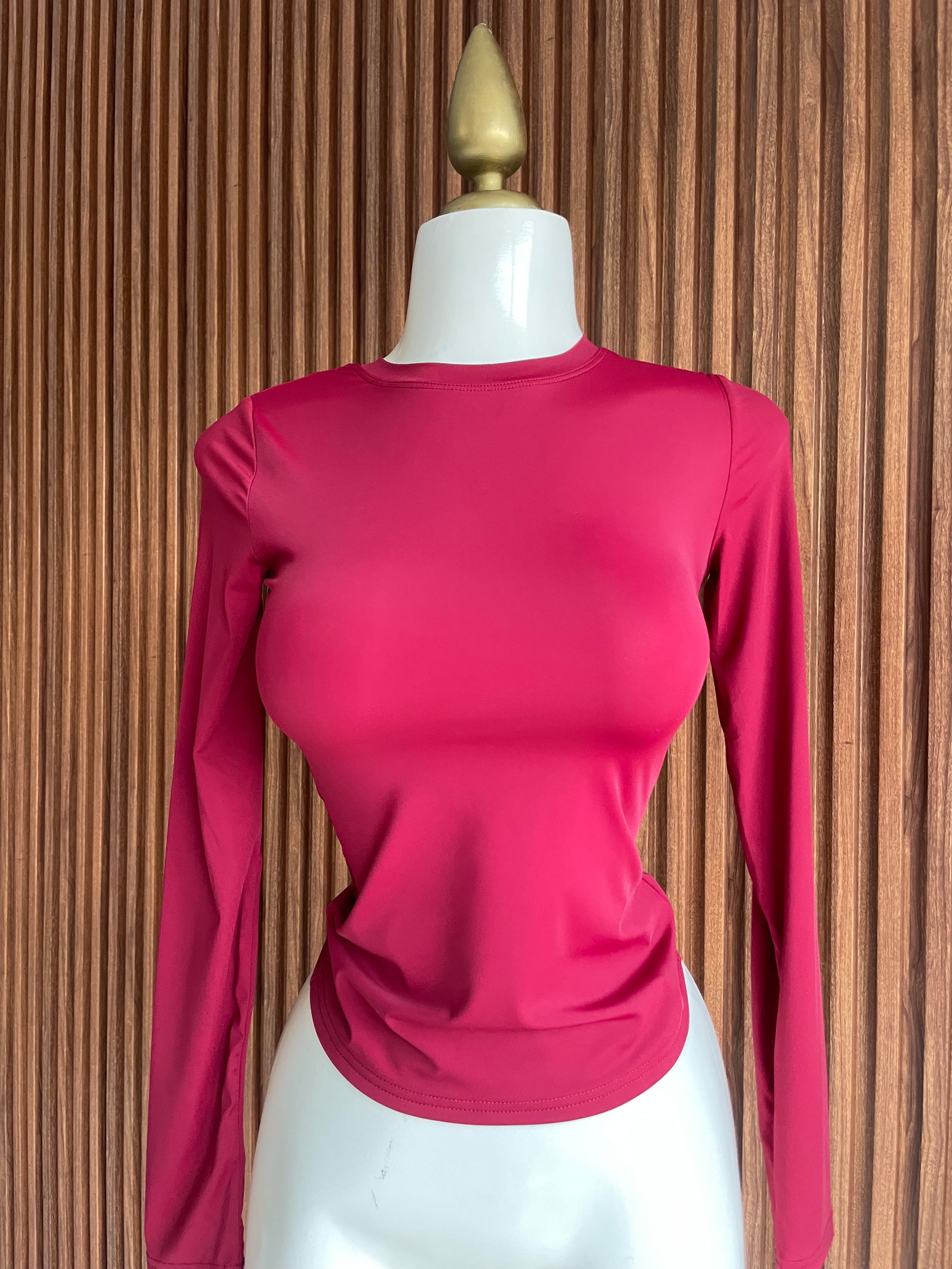 Blusa basica manga larga rosa Jash Online