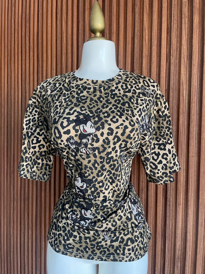 Playera Animal Print Pedrería