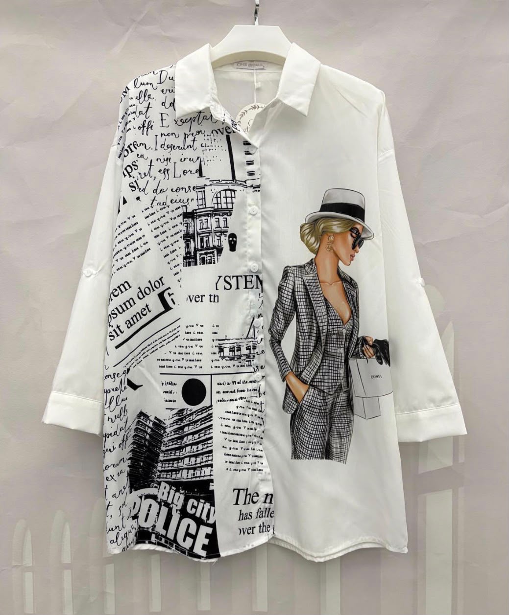 Blusa Oversize Estampado Periódico Big City