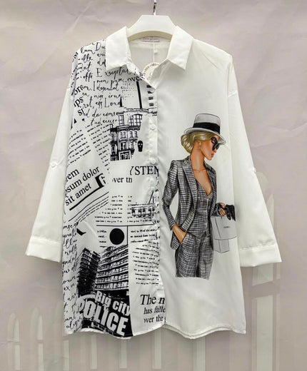 Blusa Oversize Estampado Periódico Big City