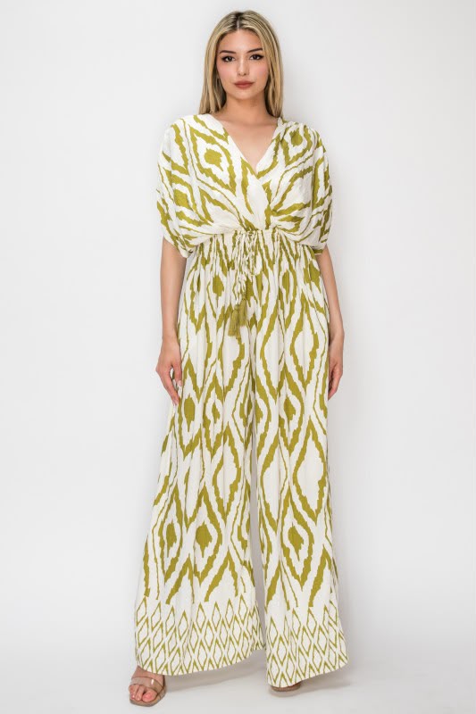 Conjunto Jumpsuit Ikat Verde Olivo