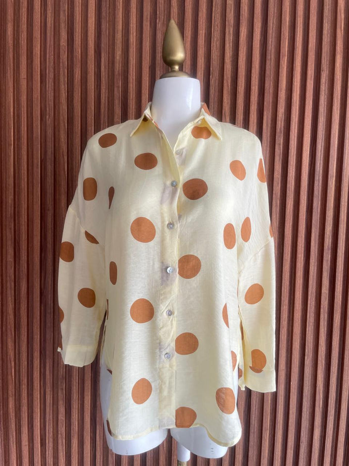 Blusa Oversize Lunares Café