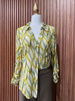 Blusa Mostaza y Verde Ondas