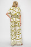 Conjunto Jumpsuit Ikat Verde Olivo