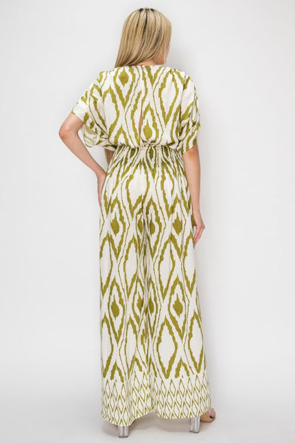 Conjunto Jumpsuit Ikat Verde Olivo