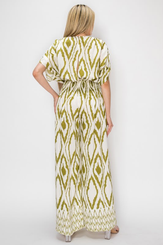 Conjunto Jumpsuit Ikat Verde Olivo