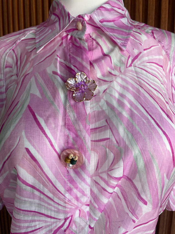 Blusa Rosa Tencel - detalle