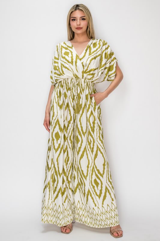 Conjunto Jumpsuit Ikat Verde Olivo
