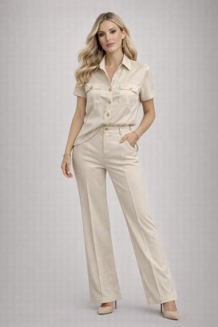 Conjunto Blusa y Pantalón Beige