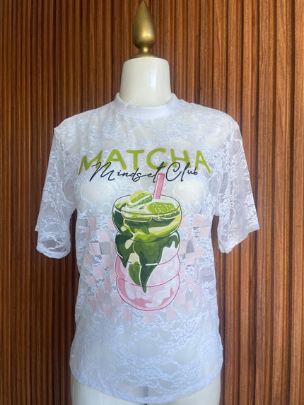 Blusa Encaje Transparente Matcha
