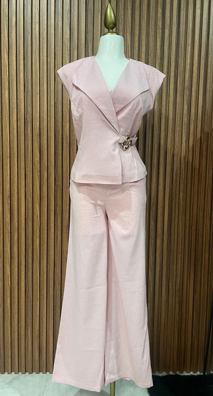 Conjunto Blazer y Pantalón Rosa Palo