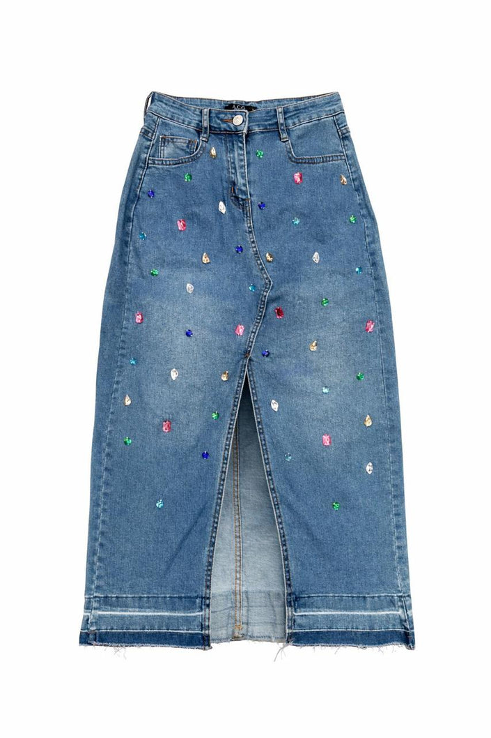 Falda Denim Pedrería trasera