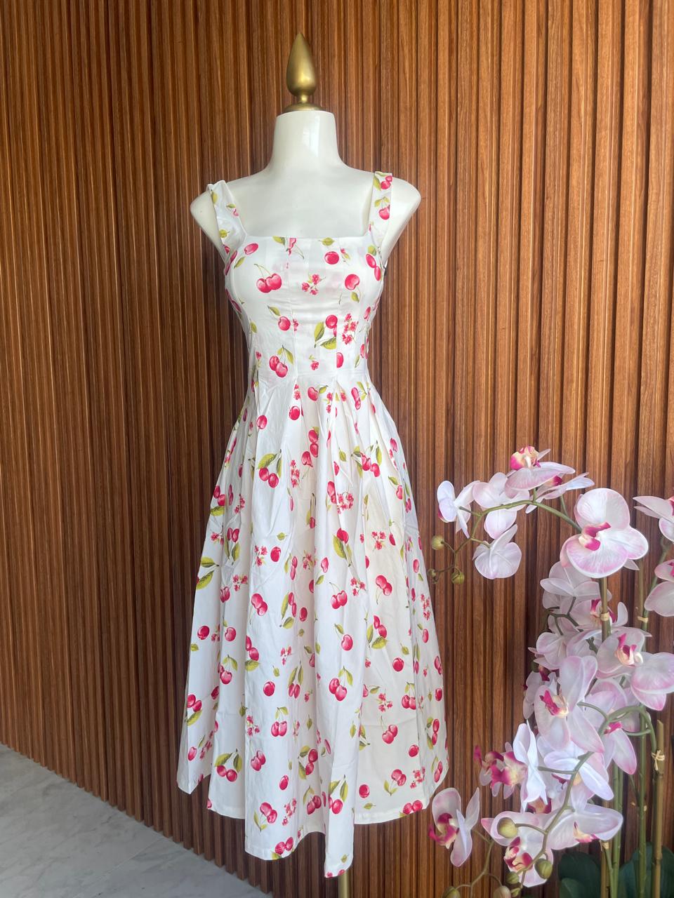 Vestido Cerezas Blanco