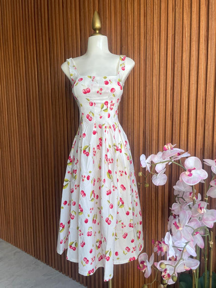 Vestido Cerezas Blanco