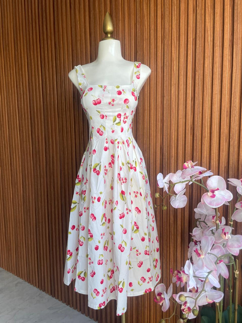 Vestido Cerezas Blanco
