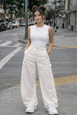 Pantalón Blanco con Piedras