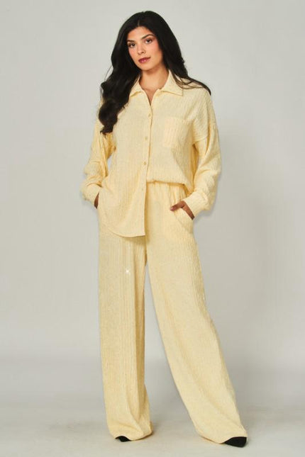 Conjunto Pantalón Texturizado Banana
