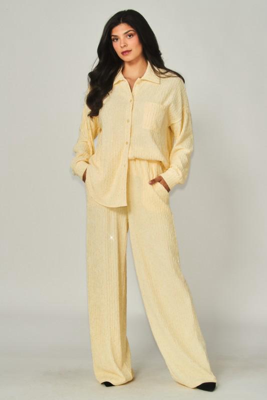 Conjunto Pantalón Texturizado Banana