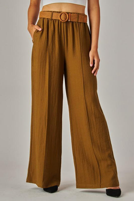 Pantalón wide-leg mostaza Jash Online