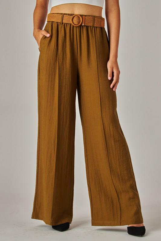 Pantalón wide-leg mostaza Jash Online