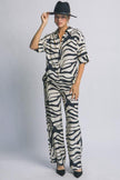 Conjunto Zebra Negro sombrero
