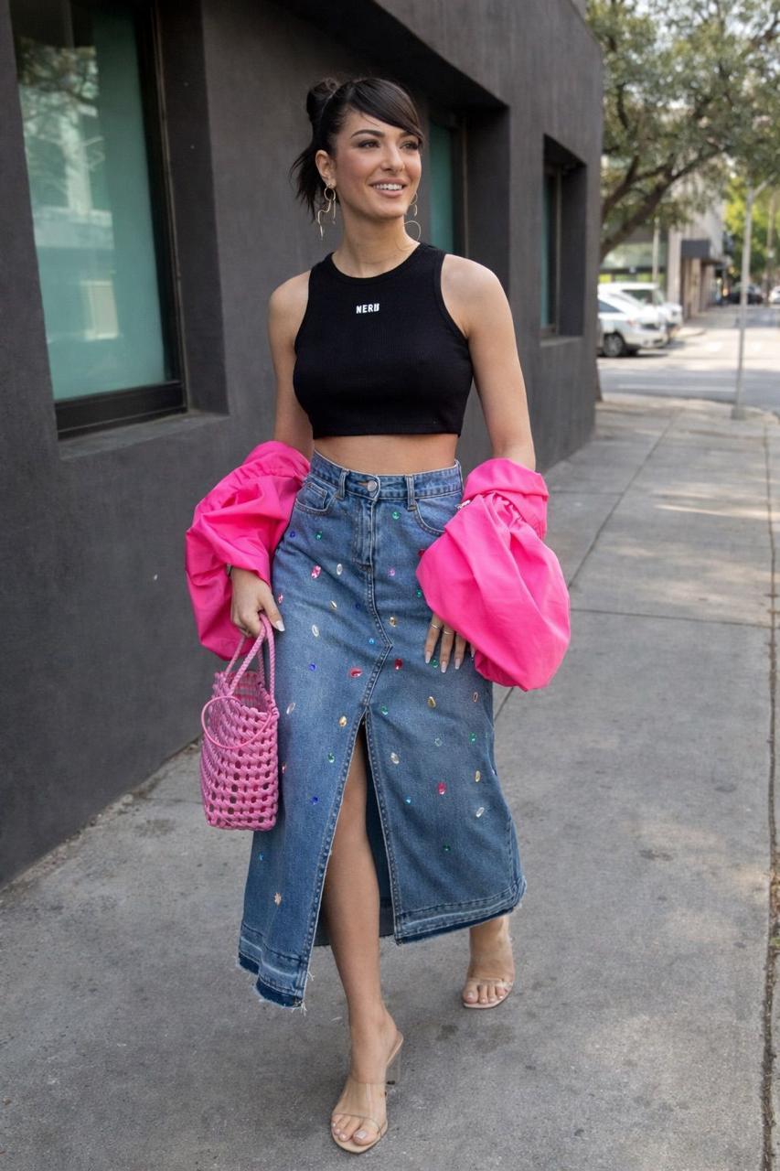 Falda Denim Pedrería puesta