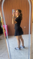 Vestido Tejido Negro con Botones Corazón