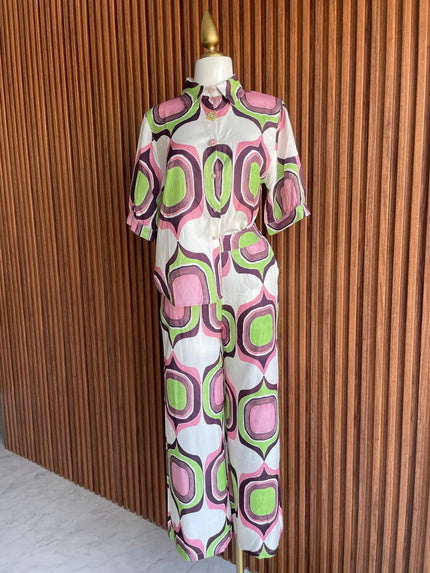 Conjunto Geométrico Rosa y Verde