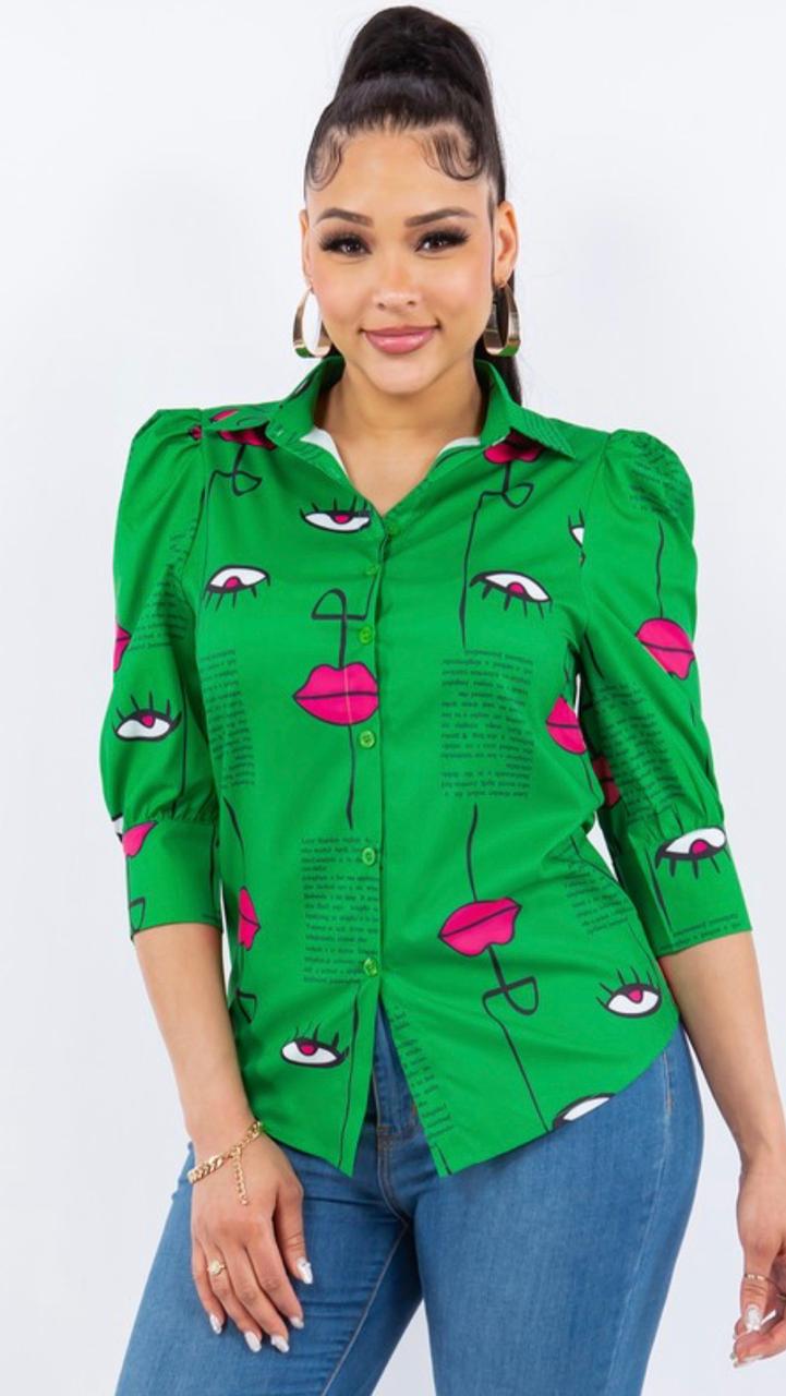 Camisa de Botones con Diseño Único