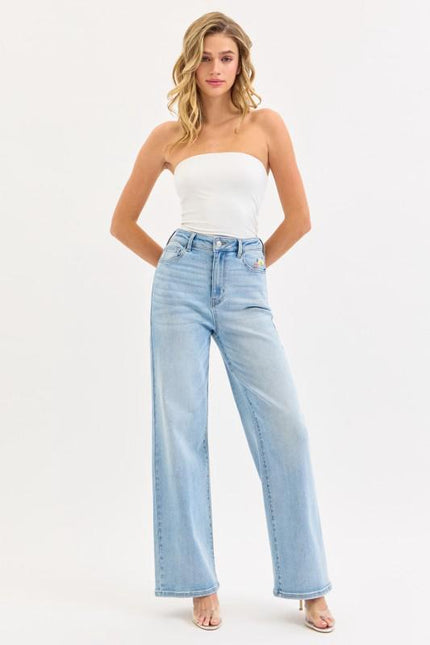 Jean CELLO Wide Leg Bordado Floral