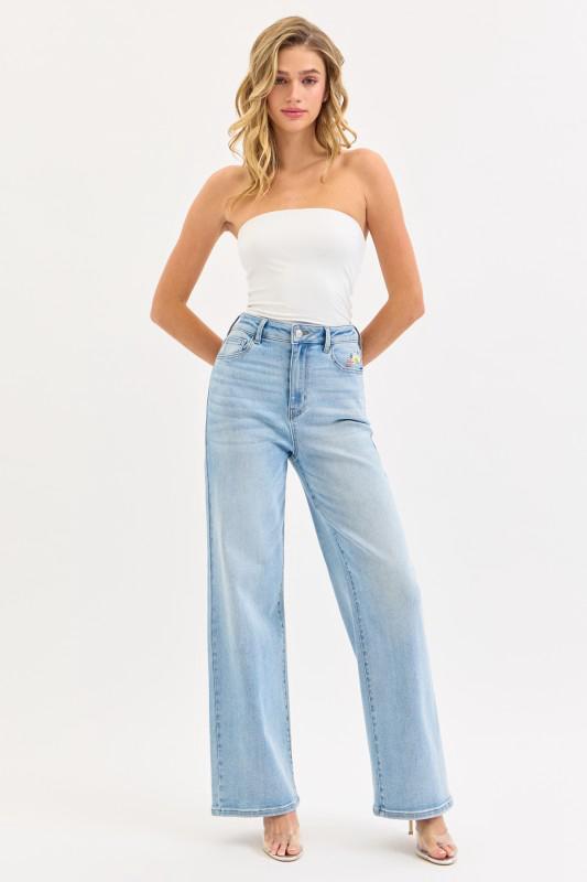 Jean CELLO Wide Leg Bordado Floral