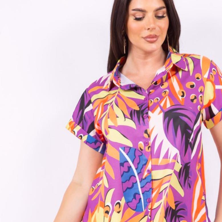 Camisa Estampada de Paraíso Tropical