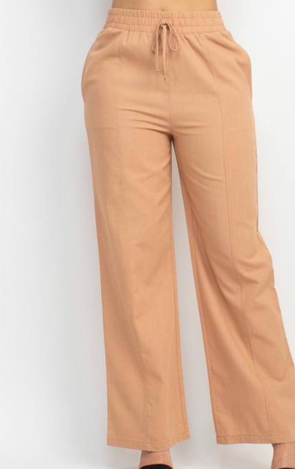Pantalones Beige con Cordón