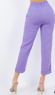 Pantalones Altos en Color Lila