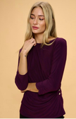 Blusa Larga Morada con Detalles de Botones