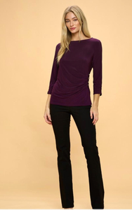 Blusa Larga Morada con Detalles de Botones