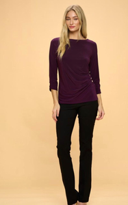 Blusa Larga Morada con Detalles de Botones