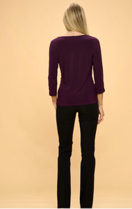 Blusa Larga Morada con Detalles de Botones