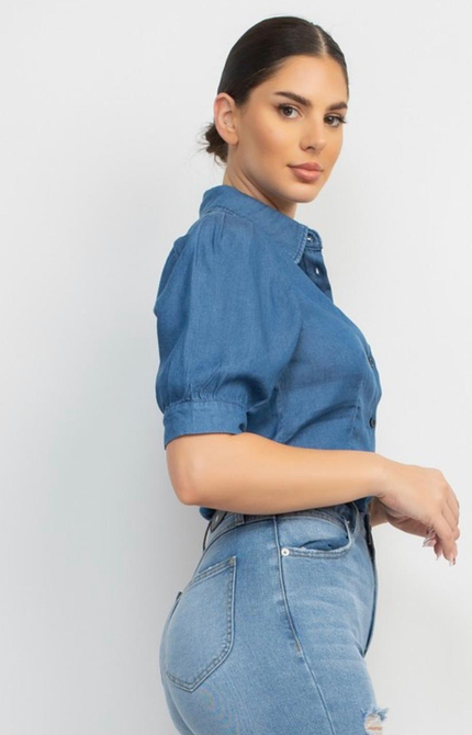 Blusa azul casual