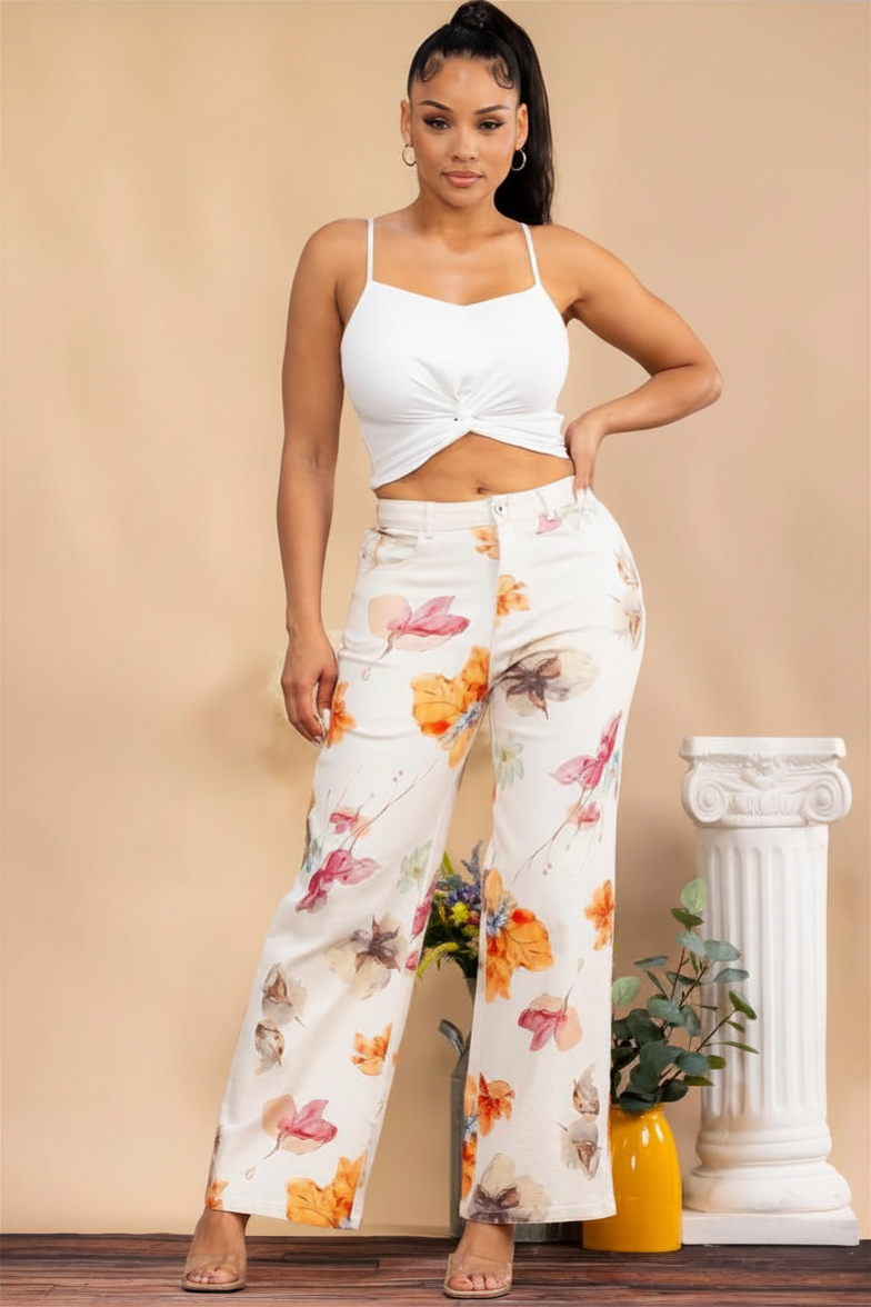 Pantalón Floral Blanco
